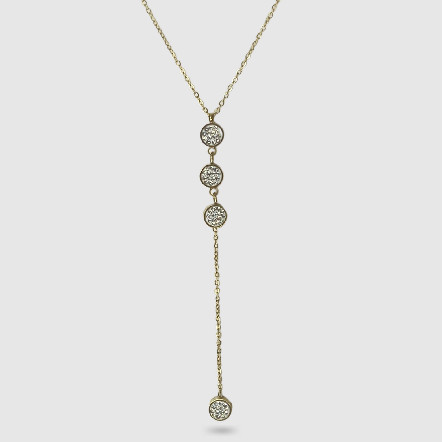 Collier Manifica, acier inoxydable, descente, 4 cercles avec strass, ajustable, couleur or