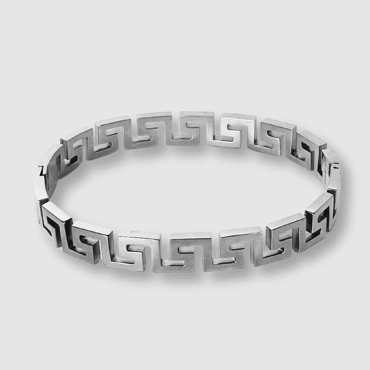 Bracelet-jonc Voga, Acier inoxydable, motifs vagues, couleur argent