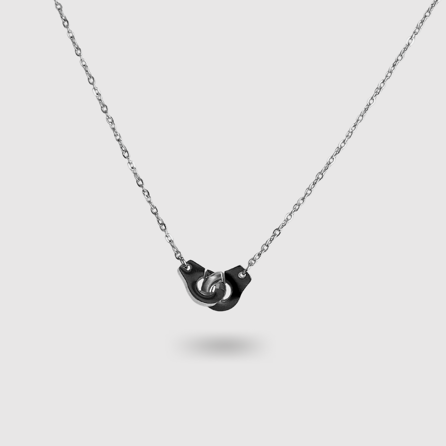 Collier Rebellux, acier inoxydable, menottes, ajustable, couleur argent