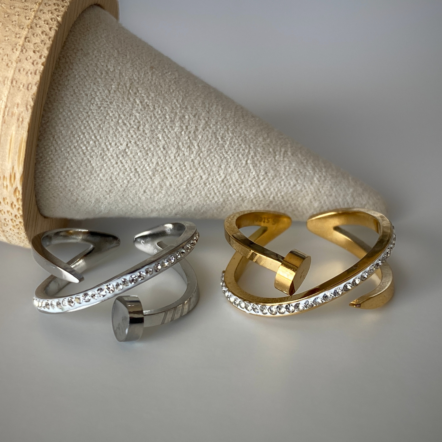 Bague Clouette-double strass