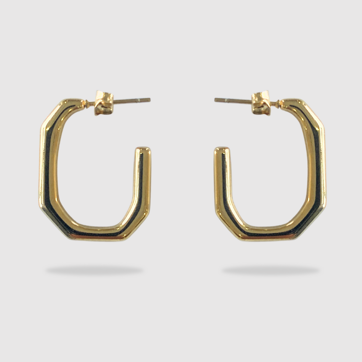 Boucles d'oreilles Joly, acier inoxydable, forme géométrique ouverte, couleur or
