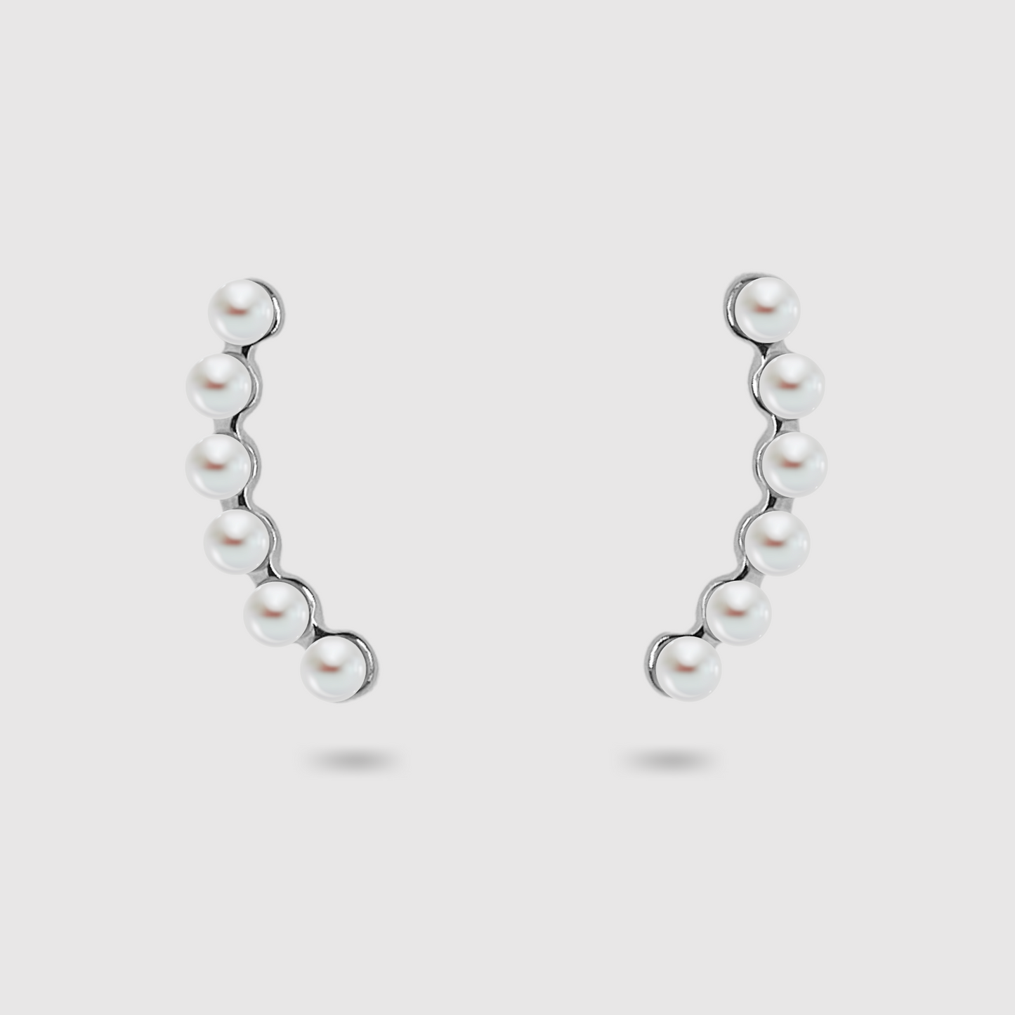 Boucles d'oreilles Méléa, acier inoxydable, perles, couleur argent