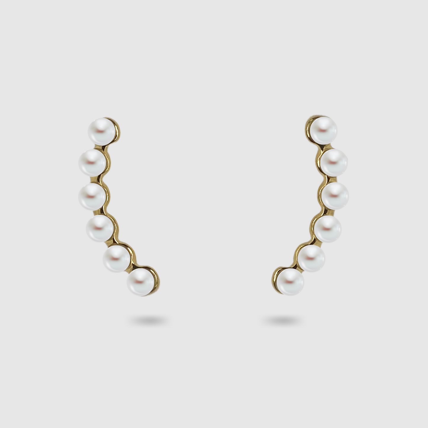Boucles d'oreilles Méléa, acier inoxydable, perles, couleur or