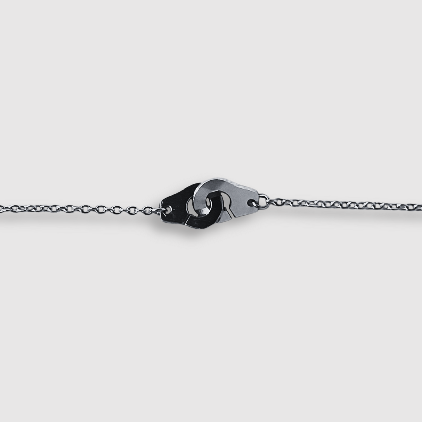 Bracelet Rebellux, acier inoxydable, menottes, ajustable, couleur argent