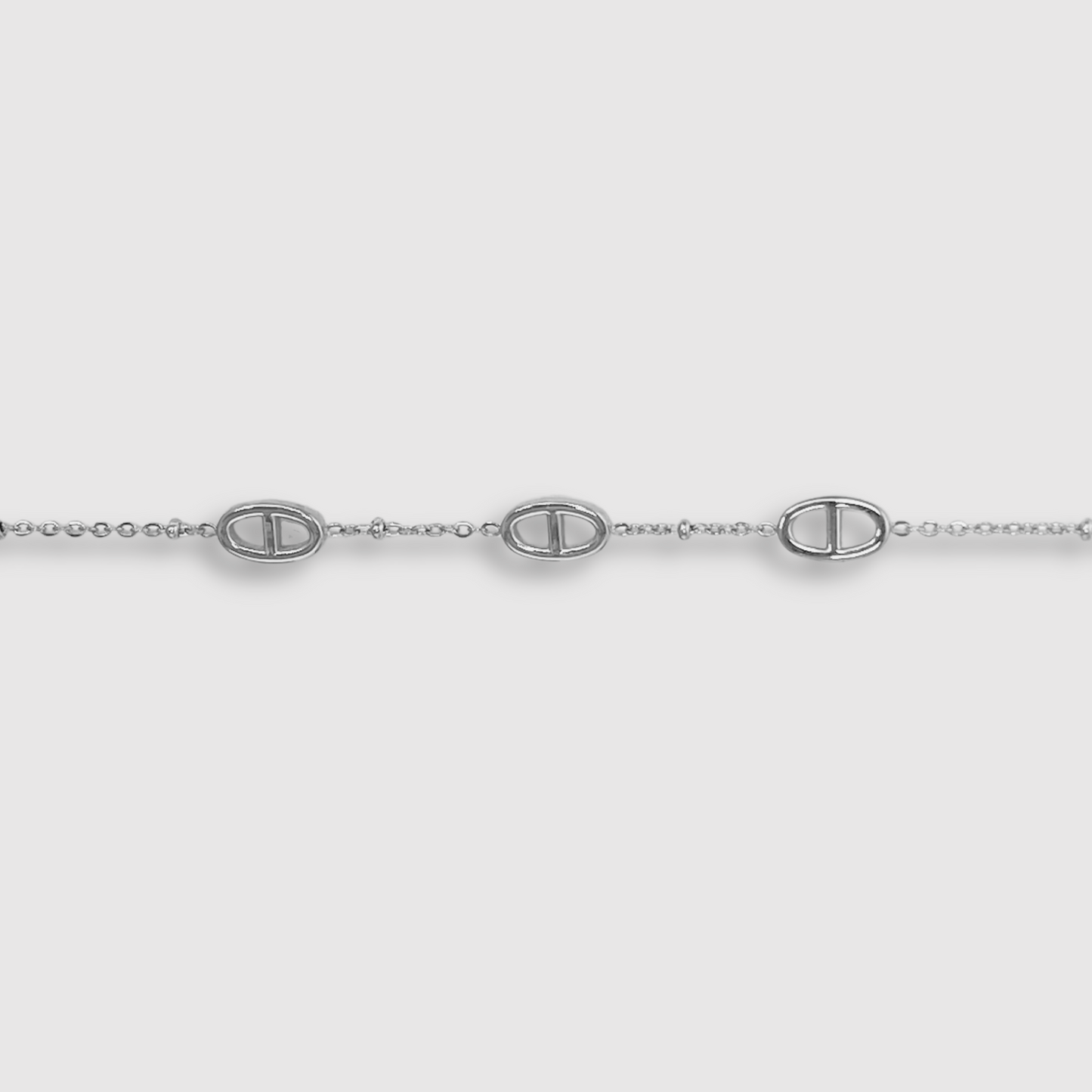 Bracelet Rêvira, ajustable, acier inoxydable, 3 maillons, argent