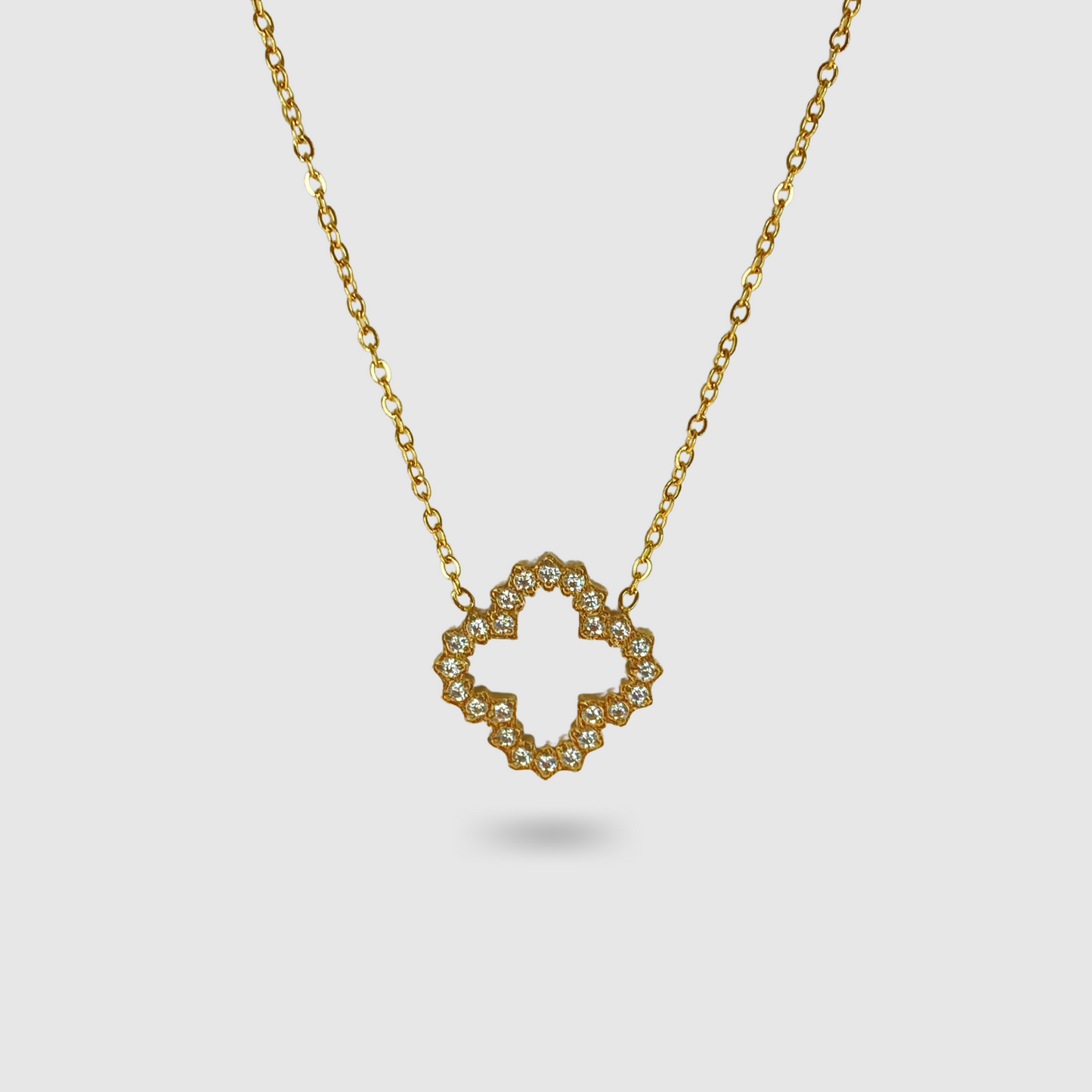 Acier inoxydable, ajustable or, strass, trèfle