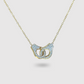 Collier ajustable, acier inox, pendentif menottes, or, strass