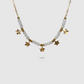 Collier Stellina-perles, acier inoxydable, étoiles, perles blanches, couleur or, ajustable