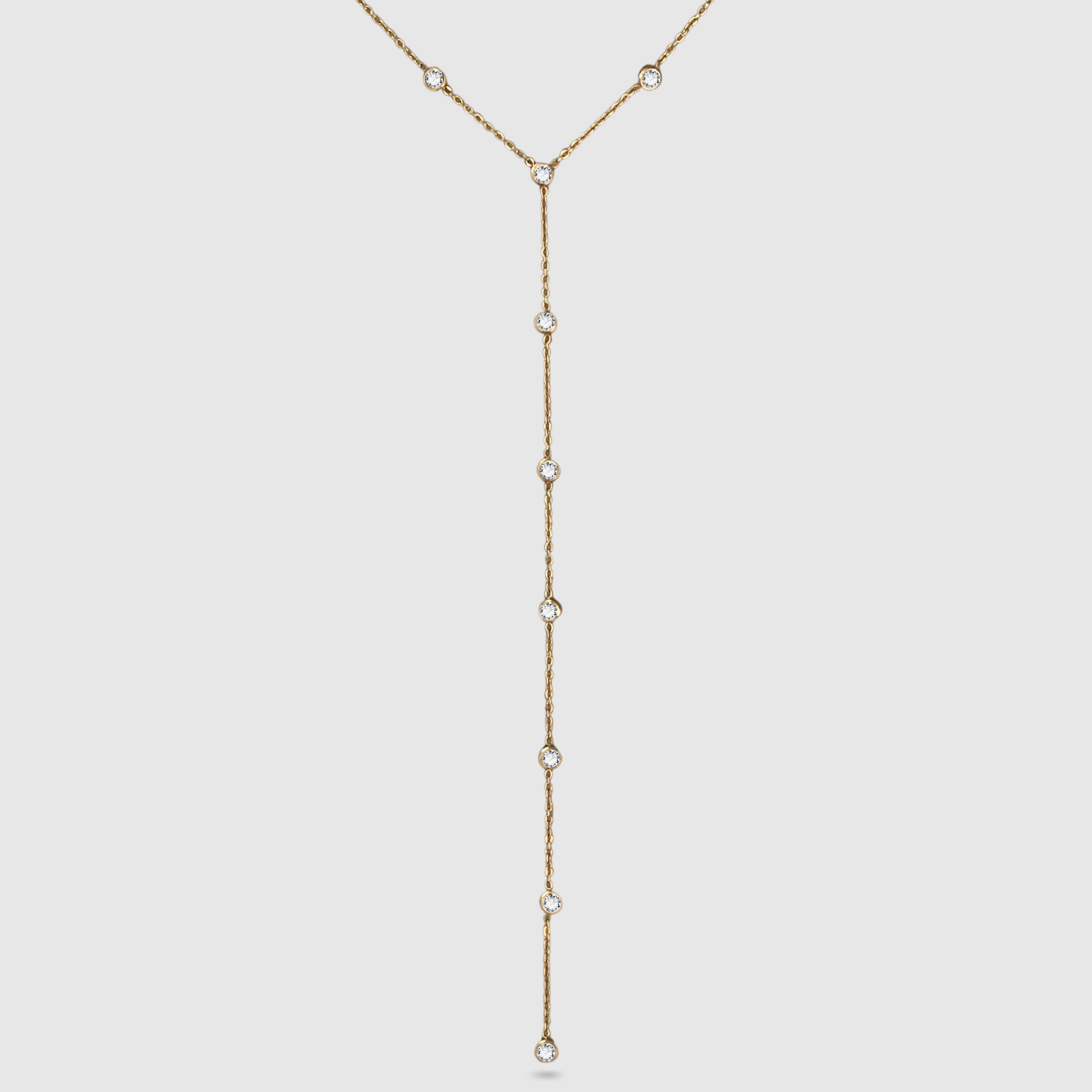 Collier Luxuria, acier inoxydable, strass, descente, ajustable, couleur or