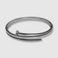Bracelet-jonc Clouette-luxe, Acier inoxydable, clou, strass, non ajustable, couleur argent