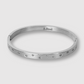 Bracelet-jonc Stella, acier inoxydable, strass, étoiles, couleur argent