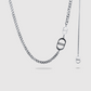 Colliers ajustable acier inox doubles chaînes, 3 maillons, couleur argent