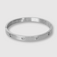 Bracelet-jonc Modella-luxe, acier inoxydable, strass couleur argent