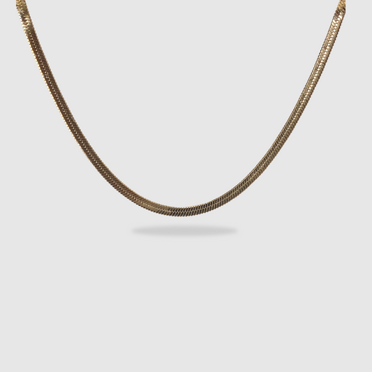 Collier Ariana, Acier inoxydable, écailles, plat, ajustable, couleur or