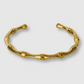 Bracelet-jonc Bambou, acier inoxydable, couleur or, forme bambou, ajustable