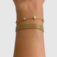 Bracelet Spléndia-strass, acier inoxydable, couleur or, 2 trèfles, 2 strass, 1 étoile, ajustable + bracelet Cléopatra