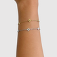 Bracelet Spléndia, acier inoxydable, 2 étoiles à 4 branches, 1 trèfle, ajustable, couleur or, couleur argent