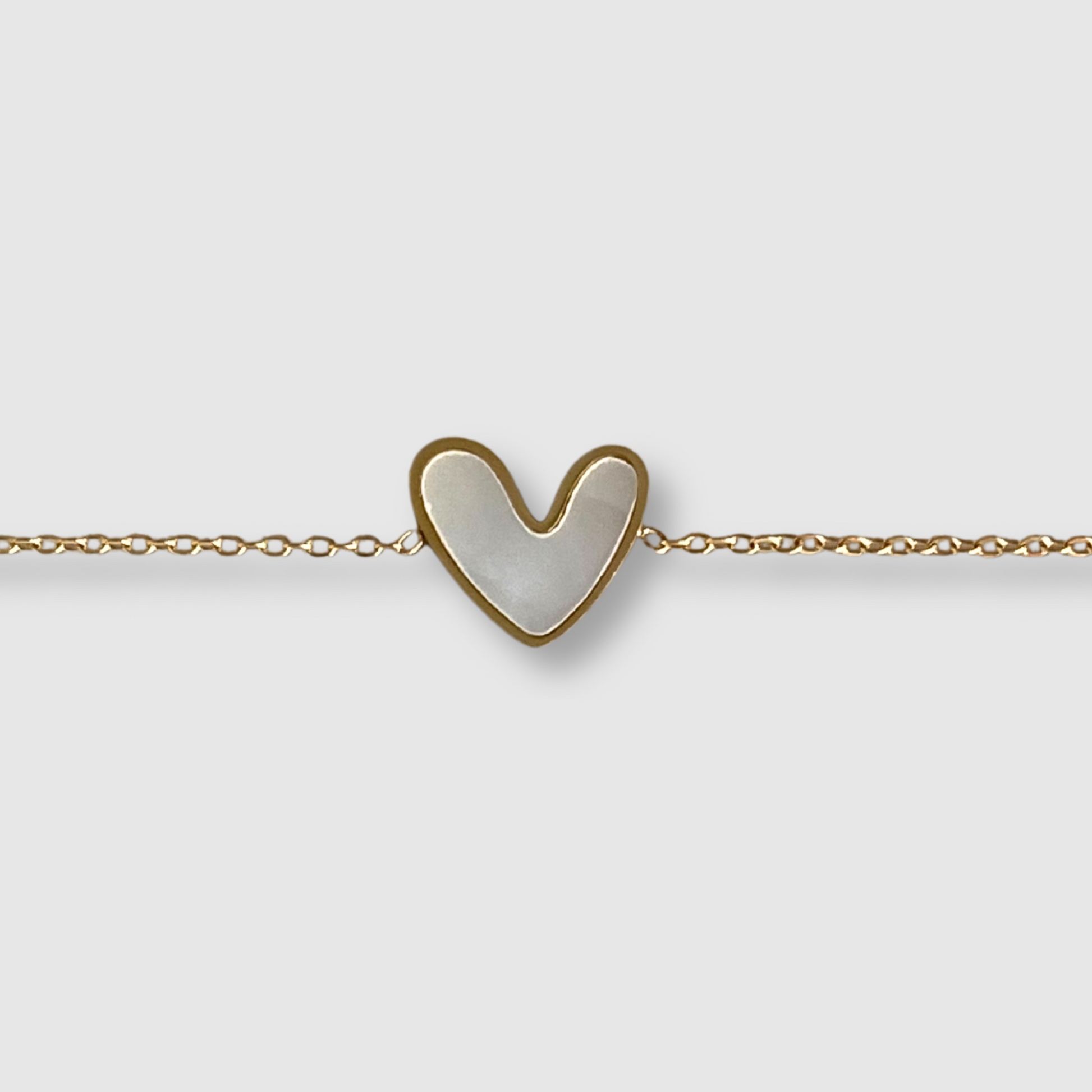 Bracelet Charmelle, acier inoxydable, couleur or, cœur difforme, ajustable