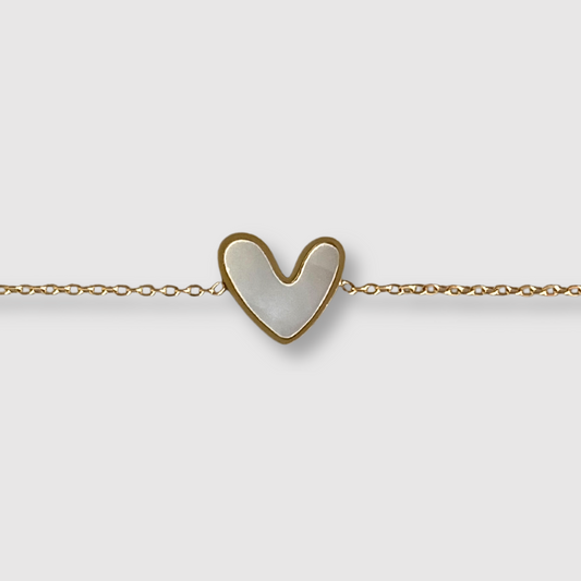 Bracelet Charmelle, acier inoxydable, couleur or, cœur difforme, ajustable