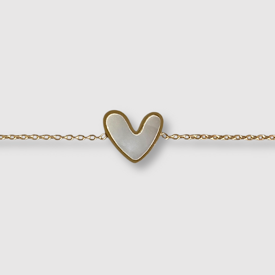 Bracelet Charmelle, acier inoxydable, couleur or, cœur difforme, ajustable