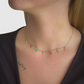 Collier Ciel, acier inoxydable, ajustable, couleur or, lunes, étoiles, éclaires multicolores