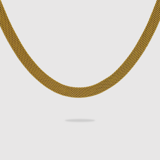 Collier Cléopatra, acier inoxydable, couleur or, collier plat