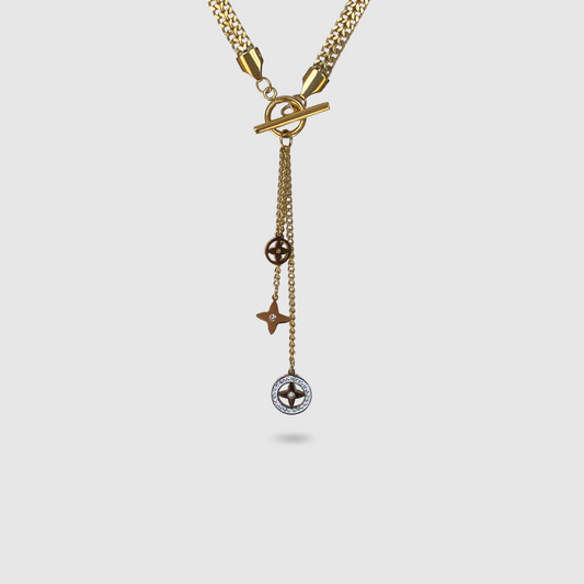 3 pendentifs d'étoiles 4 pointes, acier inoxydable, or, strass 