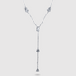 Collier Larmes, acier inoxydable, 5 diamants (imitation), larmes, goutes, ajustable, couleur argent