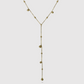 Collier Fabulinda, acier inoxydable, perles dorées, descente, ajustable, couleur or