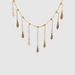 Collier Pocahontas, acier inoxydable, plumes, ajustable, couleur or