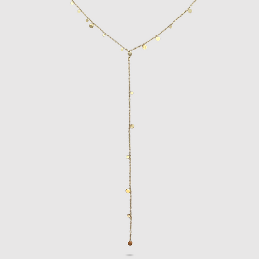 Collier Rafinéa, acier inoxydable, petits cercles, ajustable, couleur or, descente
