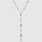 Collier ajustable, acier inoxydable, pendentif 5 maillons, or, strass