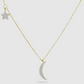 Acier inoxydable, demi-lune, étoile, strass, couleur or, ajustable