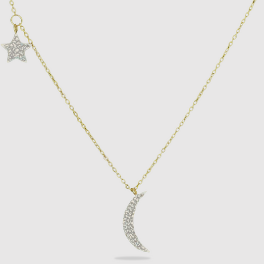 Acier inoxydable, demi-lune, étoile, strass, couleur or, ajustable