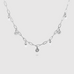 Collier Tav, acier inoxydable, 3 soleils, 4 grappes de perles blanches, couleur argent, ajustable