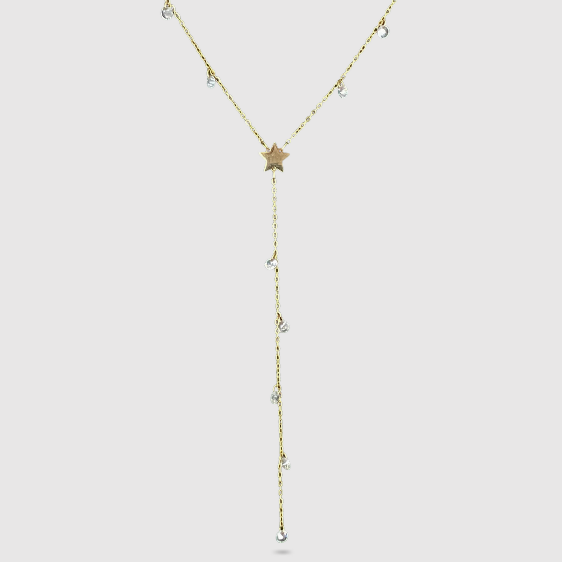 Acier inoxydable, étoile, strass diamants transparents, descente, ajustable