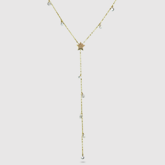 Acier inoxydable, étoile, strass diamants transparents, descente, ajustable
