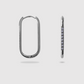Boucles d'oreilles Dia, Acier inoxydable, rectangle arrondi, strass, couleur argent