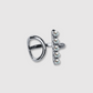Bague Elégantia, acier inoxydable, 5 perles, anneau, ajustable, couleur argent