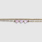 Bracelet Elénia-double, acier inoxydable, 3 trèfles, double chaîne, ajustable, couleur or, trèfles roses