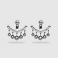 Boucles d'oreilles Fabulinda-strass, acier inoxydable, perles, strass, couleur argent