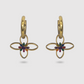 Boucles d'oreilles Flora, acier inoxydable, fleur, multicolore, couleur or