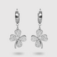 Boucles d'oreilles Fortune-strass, Acier inoxydable, strass, trèfle, couleur argent