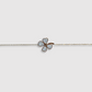 Bracelet Fortune-strass, acier inoxydable, couleur or, trèfle, strass, ajustable