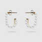 Boucles d'oreilles Joie-perles, acier inoxydable, rectangle, perles blanches, couleur or