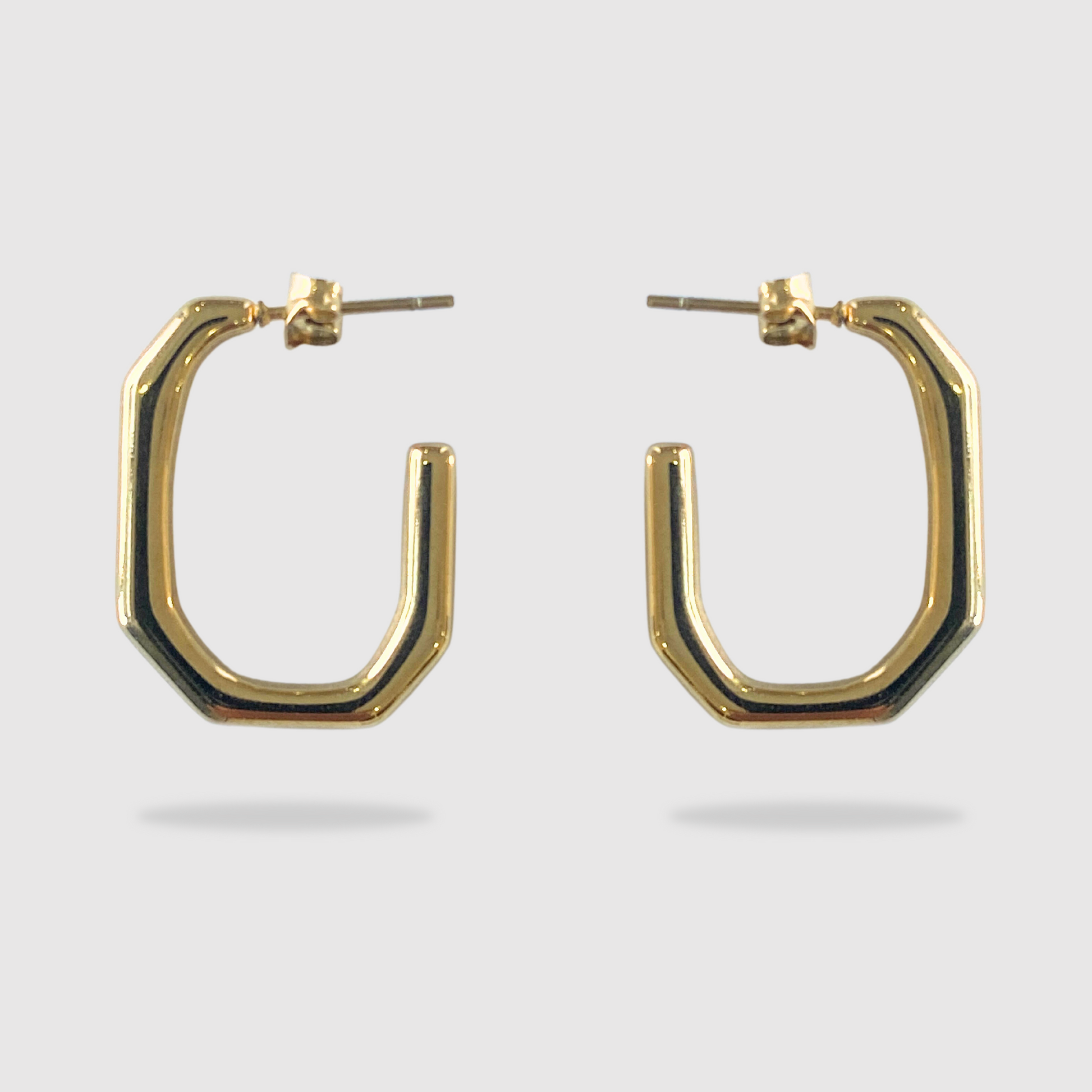 Boucles d'oreilles Joly, acier inoxydable, forme géométrique ouverte, couleur or