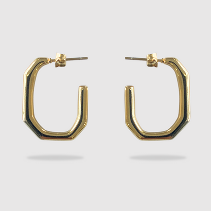 Boucles d'oreilles Joly, acier inoxydable, forme géométrique ouverte, couleur or