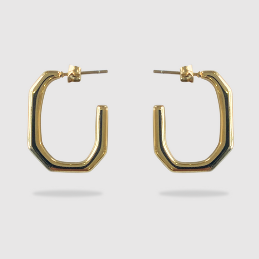 Boucles d'oreilles Joly, acier inoxydable, forme géométrique ouverte, couleur or