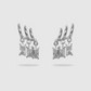 Boucles d'oreilles Lola, Acier inoxydable, 3 diamants (imitation), 3 demi-anneaux, couleur argent