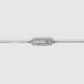 Bracelet Luxora, acier inoxydable, rectangle arrondi, strass, ajustable, couleur argent